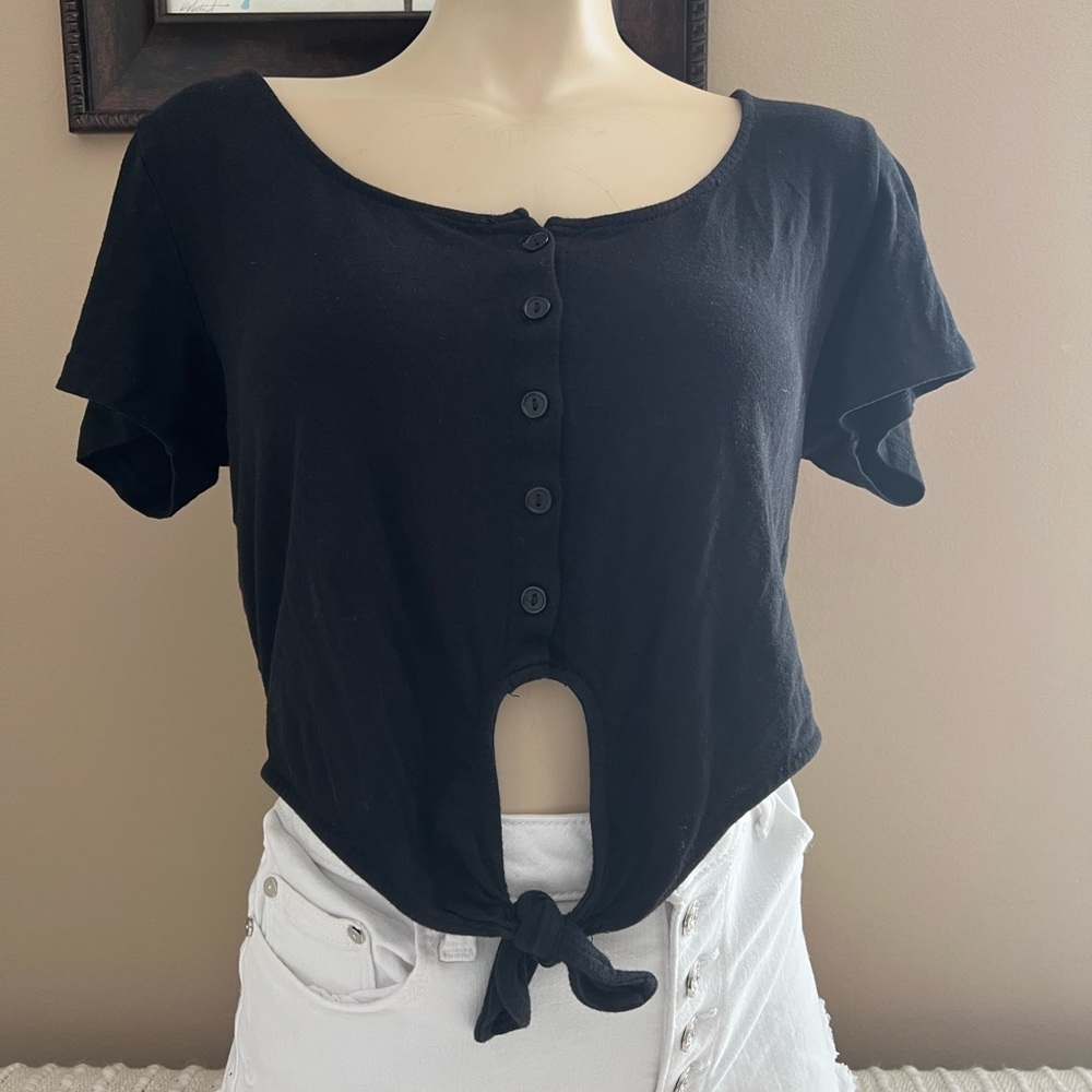 Heart & Hips Black Crop Top Size Large
